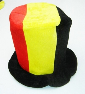 Mega chapeau haut noir-jaune-rouge